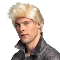 Verkleedpruik met kuif heren - blond - Surfboy/Popster - Carnaval - kort haar - thumbnail