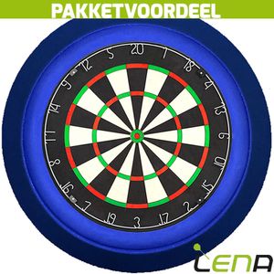 Lena Professional Dartbord + Lena Dartbord Verlichting Deluxe Blauw