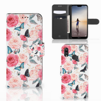 Huawei P20 Lite Hoesje Butterfly Roses