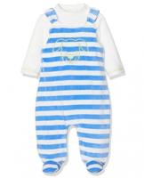 Playshoes Schnizler romperset velours junior 2-delig blauw mt 56