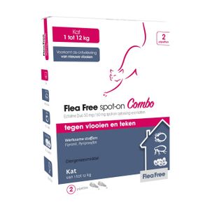 Flea Free Spot-On Combo voor katten 2 x 4 pipetten