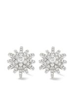 David Yurman boucles d'oreilles Starbust en or blanc 18ct serties de diamants - Argent