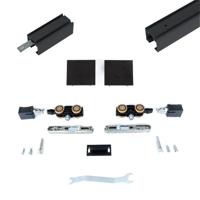 Xperta set 4m rail - Zwart - Plafond opbouw - Enkele deur - inbouw manual fix - Set Eindkappen - thumbnail