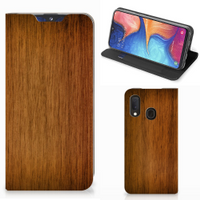 Samsung Galaxy A20e Book Wallet Case Donker Hout