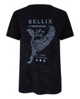 Rellix Meisjes t-shirt vogel - Zwart