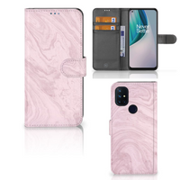 OnePlus Nord N10 Bookcase Marble Pink - Origineel Cadeau Vriendin - thumbnail