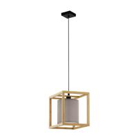 Stars of Light Houten hanglamp Granados met grijze kap 390107