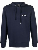 A.P.C. hoodie à logo imprimé - Bleu - thumbnail