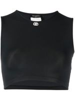 CHANEL Pre-Owned haut crop à broderies (années 1990) - Noir