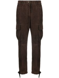 P.A.R.O.S.H. pantalon en daim à coupe droite - Marron