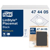 Placemats Tork LinStyleÃƒâ€šÃ‚Â® 39x30cm 100st zwart 474405 - thumbnail