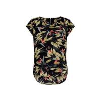 ONLY top Vic met bladprint zwart/groen/rood