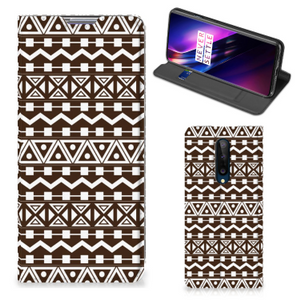 OnePlus 8 Hoesje met Magneet Aztec Brown