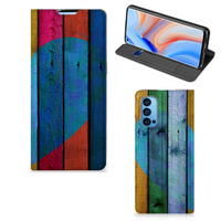 OPPO Reno4 Pro 5G Book Wallet Case Wood Heart - Cadeau voor je Vriend