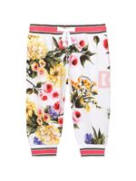 Dolce & Gabbana Kids pantalon de jogging en coton à fleurs - Blanc