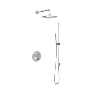 Hotbath Buddy Inbouw Regendoucheset Met 2-Weg-Omstel, Wandarm, Hoofddouche 25cm, Staafhanddouche En Glijstang Chroom