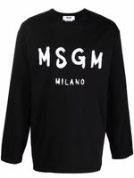 MSGM sweat à logo en intarsia - Noir - thumbnail