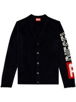 Diesel cardigan en laine K-Sarri à logo brodé - Noir