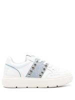 Love Moschino baskets en cuir à lacets - Blanc