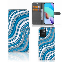 Xiaomi Redmi 10 Telefoon Hoesje Waves Blue - thumbnail