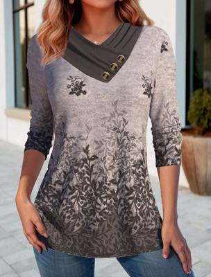 Others Knitted Casual Floral Shirt