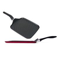 Aluminium grillpan vierkant met anti-aanbak laag 27,50 cm - Grilpannen