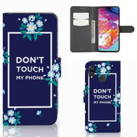 Samsung Galaxy A70 Portemonnee Hoesje Flowers Blue DTMP