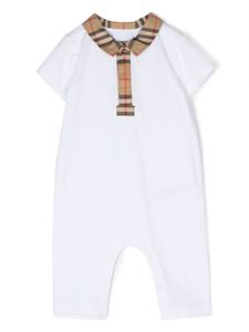 Burberry Kids barboteuse à motif Vintage Check - Blanc