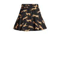 WE Fashion rok met dierenprint zwart/camel