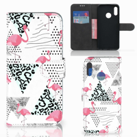 Huawei P Smart 2019 Telefoonhoesje met Pasjes Flamingo Triangle