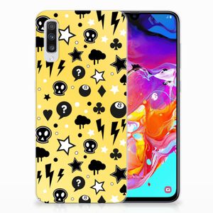 Silicone Back Case Samsung Galaxy A70 Punk Geel