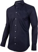 Cavallaro Heren Overhemd Navy Oxford Cutaway Slim Fit