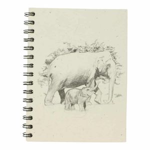 Notitieboek Spiraal Large Olifant met Jong Wit