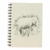 Notitieboek Spiraal Large Olifant met Jong Wit - thumbnail