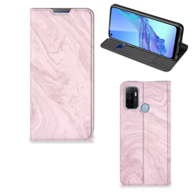 OPPO A53 | A53s Standcase Marble Pink - Origineel Cadeau Vriendin OPPO A53 | A53s Standcase Marble Pink - Origineel Cadeau Vriendin