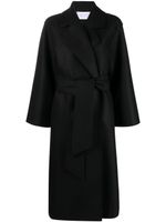 Harris Wharf London manteau long en laine vierge à taille ceinturée - Noir