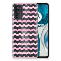 Motorola Moto G52/G82 TPU bumper Waves Roze - thumbnail