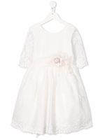 Mimilù robe à fleurs appliquées - Blanc