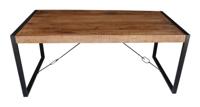 LivingFurn Industriële Eettafel 'Strong' 160 x 90cm, Mangohout en staal