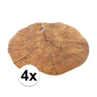 4x ronde placemat boomstam print 38 cm - thumbnail