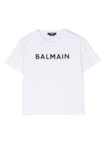 Balmain Kids t-shirt en coton à logo brodé - Blanc