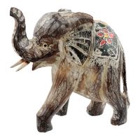 Houten Olifant Lopend Bruin (21 x 20 cm) - thumbnail