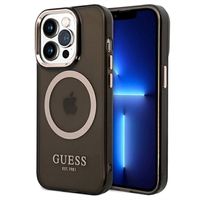 Guess Gold Outline MagSafe iPhone 14 Pro Hybride Hoesje - Doorschijnend Zwart - thumbnail