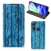 Motorola Moto G8 Power Book Wallet Case Wood Blue