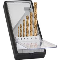 Bosch accessoires 2 607 010 530 6-delig Metaalboor Robust Line HSS-TiN 135° - 2; 3; 4; 5; 6; 8mm, 135°
