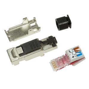 LogiLink MP0040 Op locatie monteerbare stekker, Cat.6A, afgeschermd, PrimeLine MP0040 Zwart, Zilver 1 stuk(s)