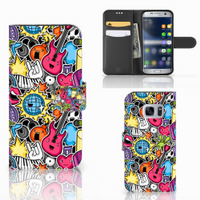 Samsung Galaxy S7 Wallet Case met Pasjes Punk Rock - thumbnail