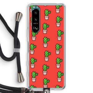 Mini cactus: Sony Xperia 5 III Transparant Hoesje met koord