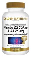 Golden Naturals Vitamine K2 200 mcg & D3 25 mcg