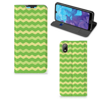 Huawei Y5 (2019) Hoesje met Magneet Waves Green - thumbnail